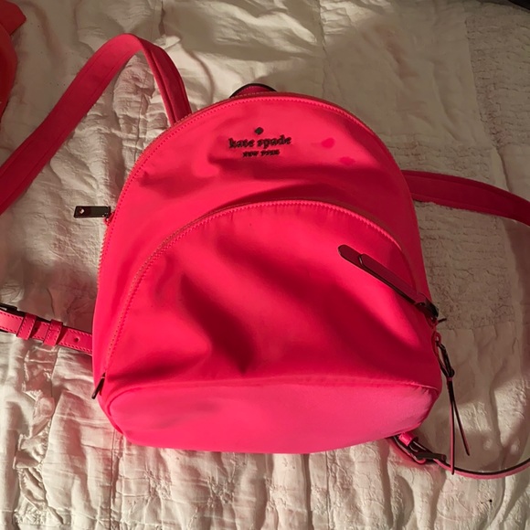 Kate Spade Neon Pink Nylon Backpack
